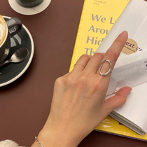 New products 9 2 5 pure silver irregular oval ring personality ins wind index finger ring child opening 100 lap
