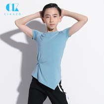 Boy Latin dance open fork jacket trendy handsome with new less children body dance training Performance T