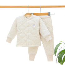 Baby winter thickened quilted cotton padded clothes cotton trousers set newborn baby clothes newborn monk clothing padded suit