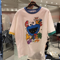 South Korea East Gate 2021 summer New loose age casual color cartoon printing base short sleeve t-shirt women