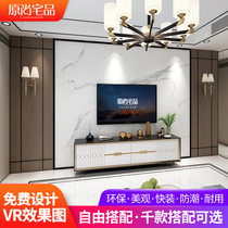 TV background wall Living room sofa decorative board Bedroom bamboo fiber integrated wallboard Whole house custom light luxury wallboard