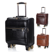 Business mens pup suitcase universal wheel trolley case travel suitcase portable suitcase horizontal small box 18 inch
