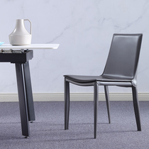 Saddle leather chair home light luxury saddle chair book chair loft industrial style hotel restaurant designer Nordic dining chair