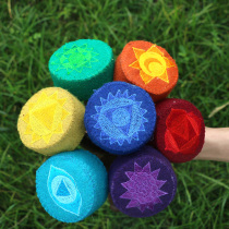 Tibetan singing bowl accessories Nepal handmade sound bowl mallet Professional sound therapy bowl stick embroidered seven chakras figure Buddha sound bowl knocking stick