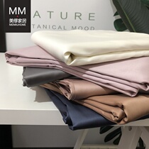 Summer bed linen single piece pure cotton high-end 100 horses full cotton goon satin pure color double 1 5m1 8 m three sets