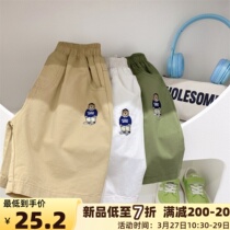 British wind boy shorts thin bear pants