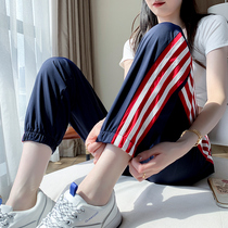 Ice wire speed dry sweaters summer thin 2022 new casual little leisure little laxy and beam pants