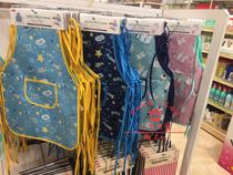 Japanese Daiso childrens waterproof splash-proof apron childrens painting apron with pocket car pattern