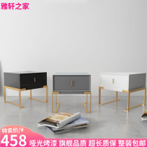 Nordic light luxury bedside table simple modern bedroom small bedside cabinet single white gray paint creative cabinet