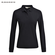 Mangov outdoor sports leisure ladies polo shirt long sleeve T-shirt quick-drying sunscreen lapel top solid color Wild Wild