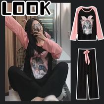 Pajamas womens spring and autumn long-sleeved autumn and winter Korean version of cute students can wear large size home clothes summer suit