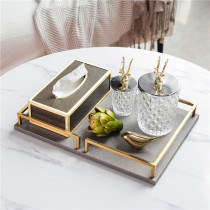 American home storage tray set living room coffee table model room decoration creative light luxury European jewelry decorations