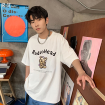 Radiohead white crew neck T-shirt mens loose fashion brand summer thin breathable cotton casual short-sleeved top