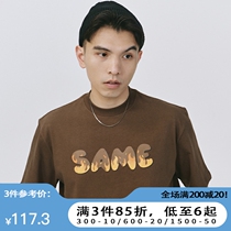 SAMESAME22SS Careful Wildfire Coffee Base 100 Hitch-Shirt Street Personality Printed Short Sleeve Men And Women Lovers