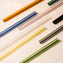Colored heat-resistant glass straw long curved stirring rod household fashion transparent beverage Milk Cup tube water Cup accessories