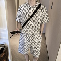 Summer clothes Mens suit Youth ochew short sleeve T-shirt shorts Two pieces Yuppie Handsome Fashion Casual Whole Body Match