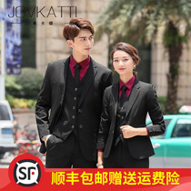 High-end custom men and women with the same business wear autumn and winter New Long Sleeve Striped Suit sales intermediary work clothes