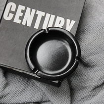 Creative fashion trend office living room coffee table modern simple personality household ceramic matt black ashtray
