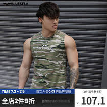 BLUESFLY original new summer camouflak sports vest mens speed dry tight work-character fitness training sleeveless blouses