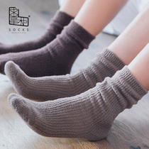 Request dispensers TJohan cashmere Sox Childrens autumn Winter Warm Medium Socks Day Ensemble Pure color anti-cocks Korean version heaps stockings