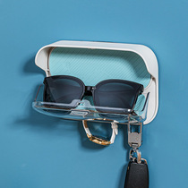 Transparent visual bathroom storage dust protection jewelry glasses non-perforated wall flap Mini bathroom storage box