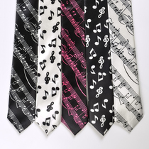 (Note piano) Korean fashion casual 5cm piano hand tie male and female students personality music narrow tide