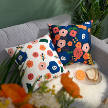 Small crummy frescoed 100 lap sofa decorated with pillowcase cotton linen detachable pillowcase high-bounden tatami hug Nordic