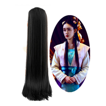 Xinyi ancient costume black hair piece new flower thousand bone hair row wig Ancient Hanfu high temperature silk hair replacement styling ponytail