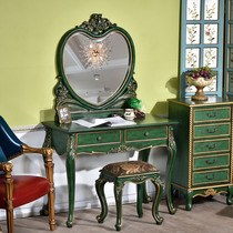 American solid wood dresser Bedroom Princess single small ins wind light luxury makeup table Bay window European makeup table