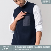 Yuppie gentleman Merino full wool mens semi-turtleneck sleeveless vest vest Knitwear men DAZ560