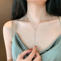  Non-fading titanium steel necklace female niche design sense trend Su net red ins cold wind neck butterfly clavicle chain