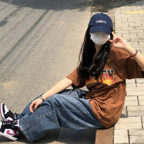 Street Flame Letters Short Sleeves T-shirt American Summer 2022 New Women Loose Hip Hop Oversize Surge Blouse