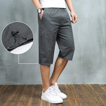 Mens summer new seven-pants loose water washed casual dad shorts Aged Pure Cotton Outwear Sports Pants