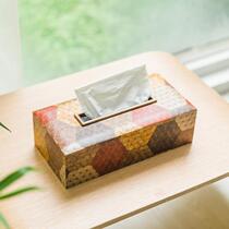  Japan imported Hakone send wood fine craft handmade solid wood parquet pumping rectangular paper towel living room retro paper towel box