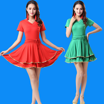 Yang Liping Square Dance Dance Fashion Womens New Set Middle-aged Ethnic Dancing Clothes Short Sleeve Dress Summer