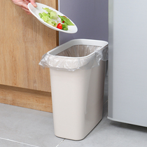 Long square clamp of household plastic press wastebasket in the kitchen of the bathroom without gaps in the trash can