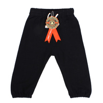 Boys trousers cotton and linen spring and autumn childrens clothing girl baby linen lantern pants baby children Chinese style loose style black