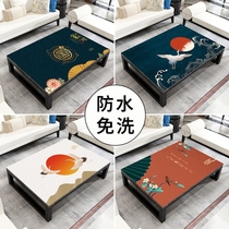 Coffee table mat Tablecloth Western style Chinese waterproof and oil proof wash-in Chinese style ancient style electronic living room silicone mat table mat