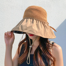 fisherman hat fisherman hat female sunshade sunscreen big brim hat high-end all-match travel cover face big edge UV protection