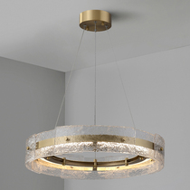 Postmodern light extravagant full copper living-room chandelier minimalist creative designer bedroom dining room with water tattoo glass mesh red chandelier