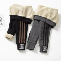 Girls punch trousers double-layer plus thickening elasticity to repair the winter boy warm sports long trousers wear gas outside