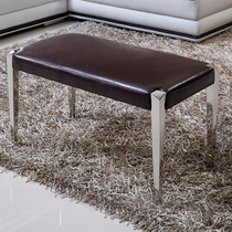Genuine leather shoe changing stool comb makeup stool modern minimalist door hall Xuanguan stool entrance door wearing test shoe stool clothes shop small sofa stool