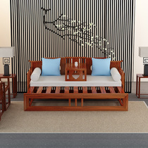 Modern new Chinese telescopic Lohan bed rosewood sofa living room combination sliding bed mahogany small apartment bed