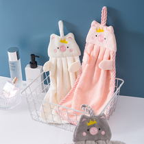 Home bathroom kitchen towel hanging coral velvet super absorbent towel rag cute Korea does not lose hair