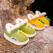 Little dinosaur boys and girls cotton shoes winter plus velvet thick new waterproof baby winter shoes children wear two cotton shoes