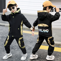 Boys spring set zhong da tong handsome autumn trend clothes children western style boy jie wu fu two-piece set