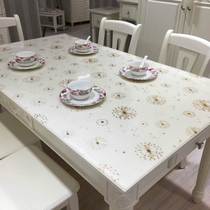 PVC tablecloth waterproof oil and scalding soft glass plastic table mat frosted tablecloth wash-free tea table mat dandelion