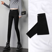 Plus velvet leggings women wear autumn and winter 2021 New High waist black trousers thin warm pants