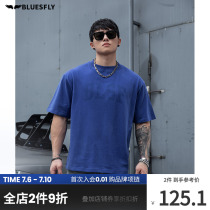 BLUESFLY Chauded sports short sleeves T-shirt mens round collar loose casual training clothes American fitness elastic blouses