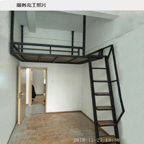  European-style wrought iron elevated bed Adult space-saving wall-mounted bed Ceiling metal bed bold pavilion simple bed package installation